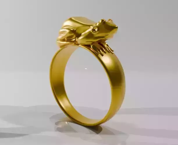 Frog Ring   Stylized 3D Printable Jewelry Design