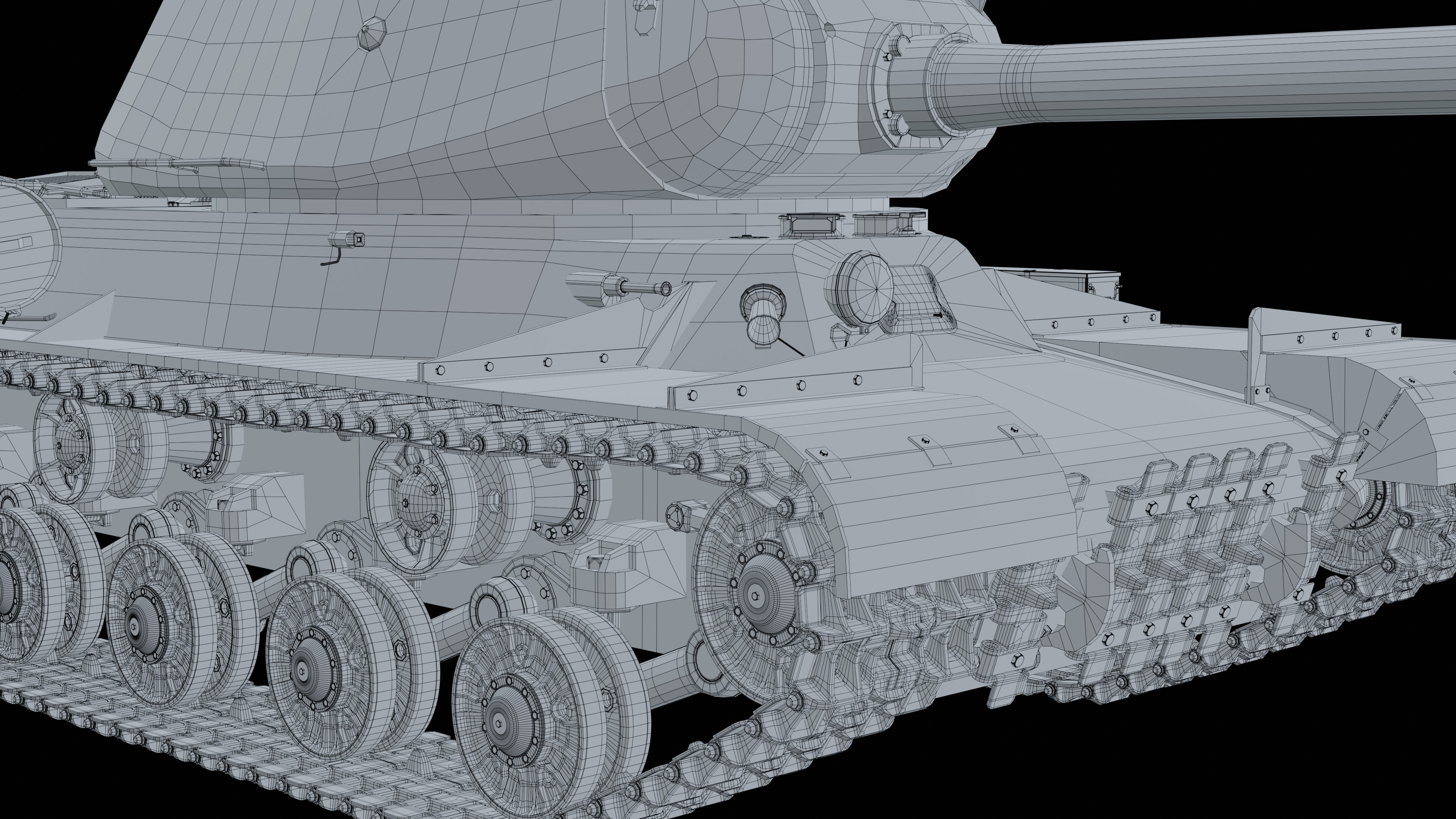 IS-2 Tank Base Mesh 3D model_6