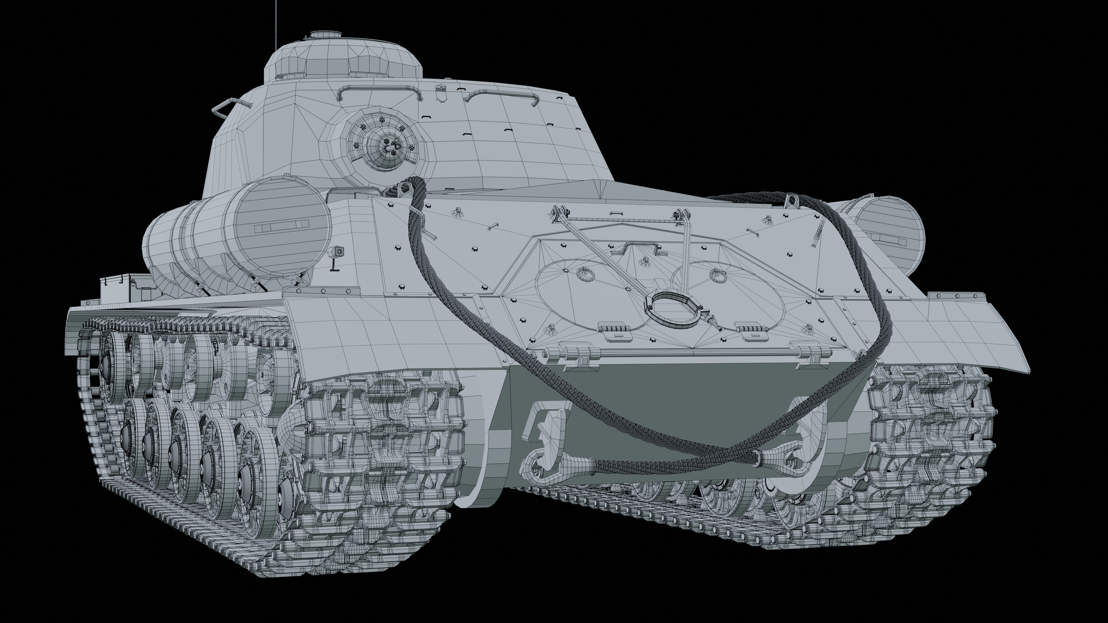 IS-2 Tank Base Mesh 3D model_2