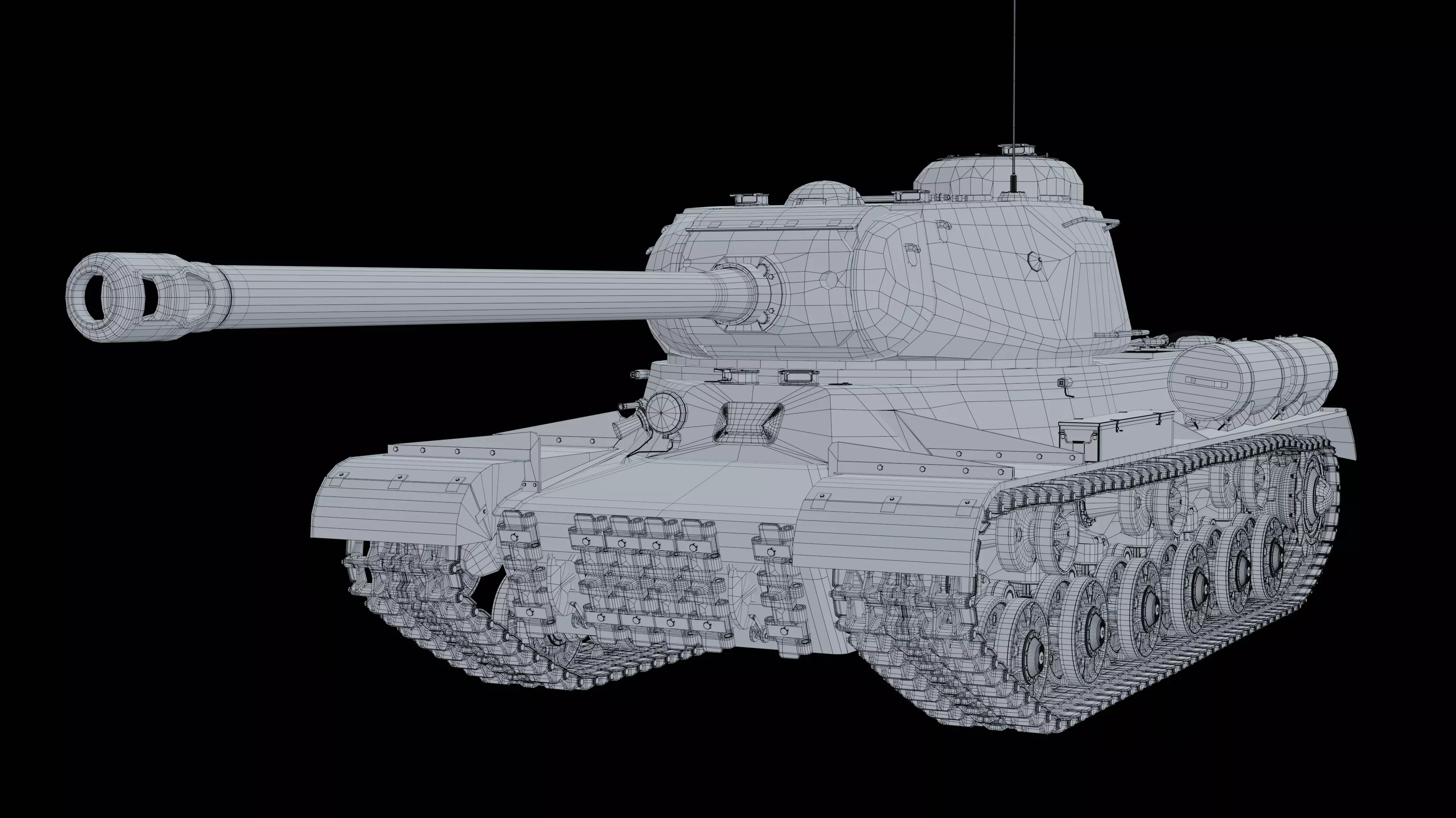 IS-2 Tank Base Mesh 3D model_0