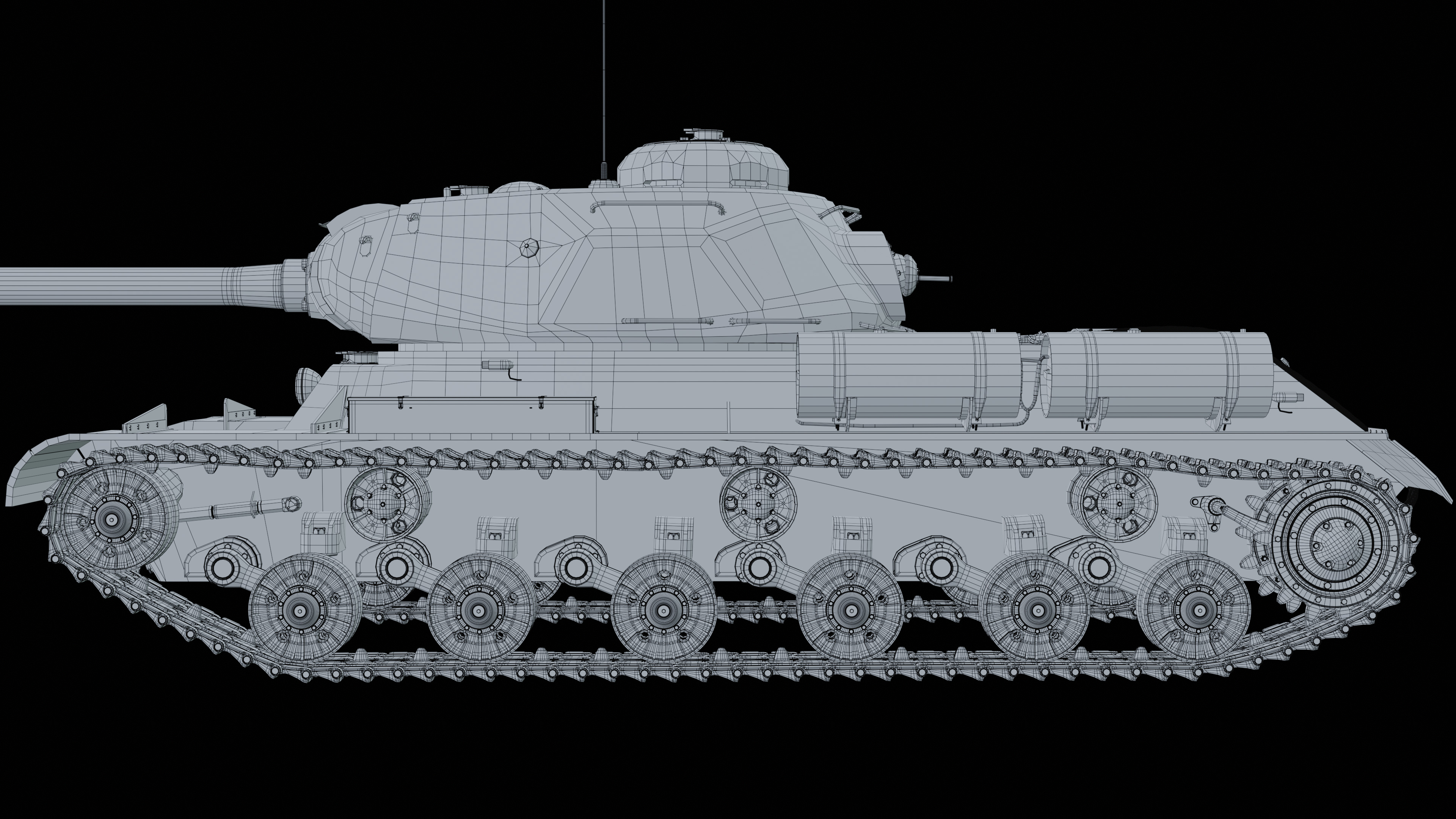IS-2 Tank Base Mesh 3D model_1