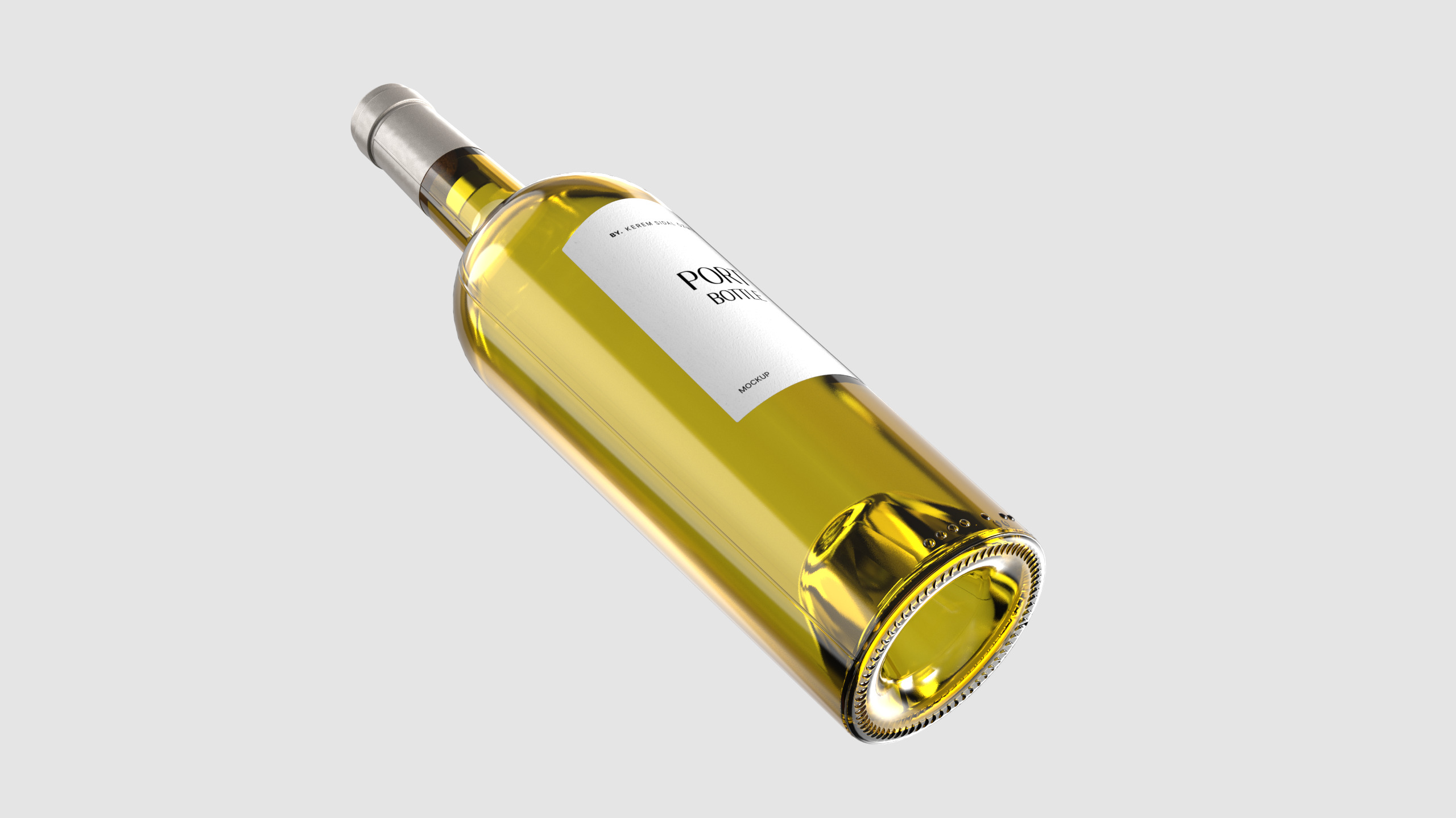 Glass Wine Bottle Set - 3D Asset for Designers - 3D model_5