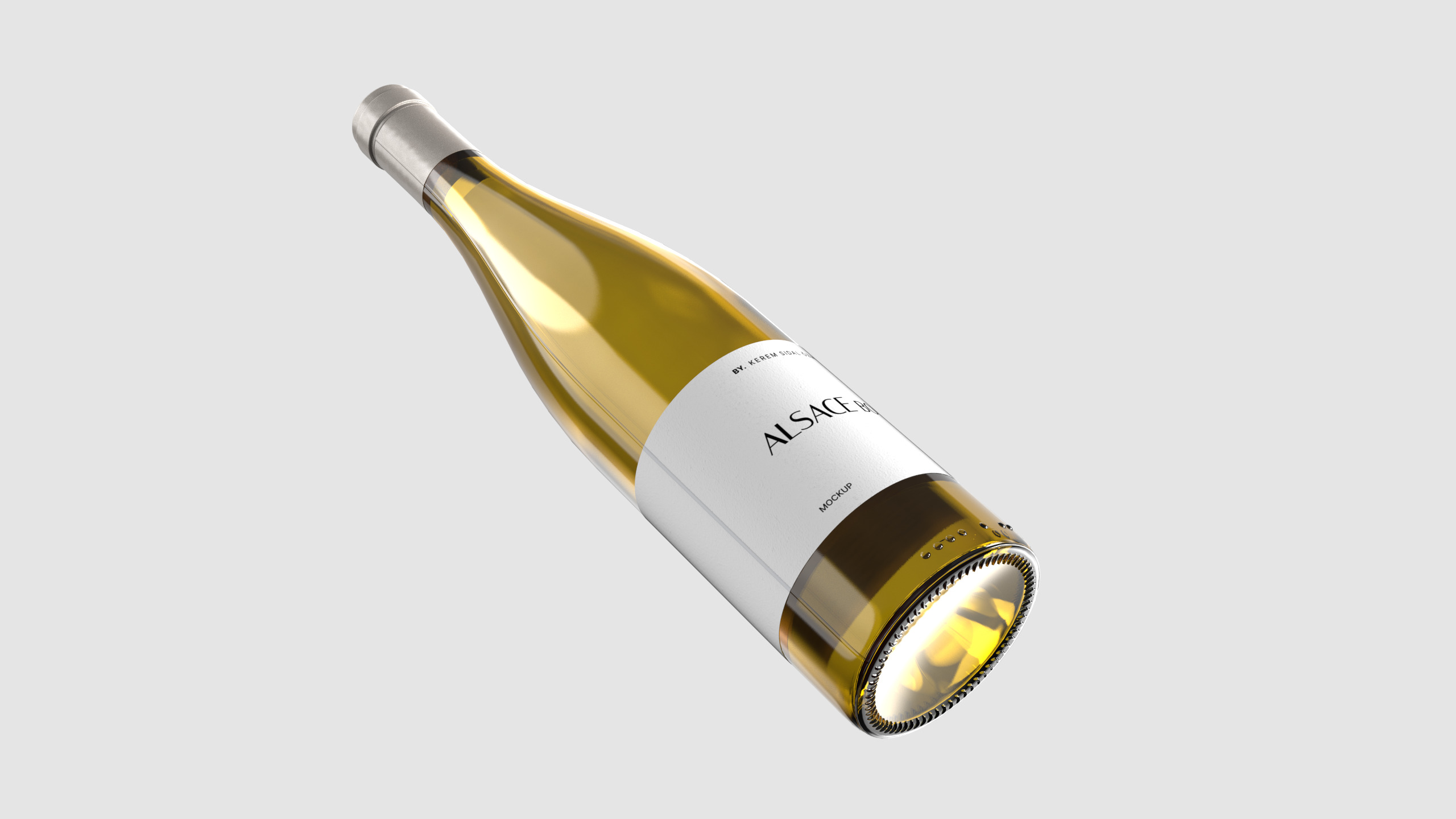 Glass Wine Bottle Set - 3D Asset for Designers - 3D model_6
