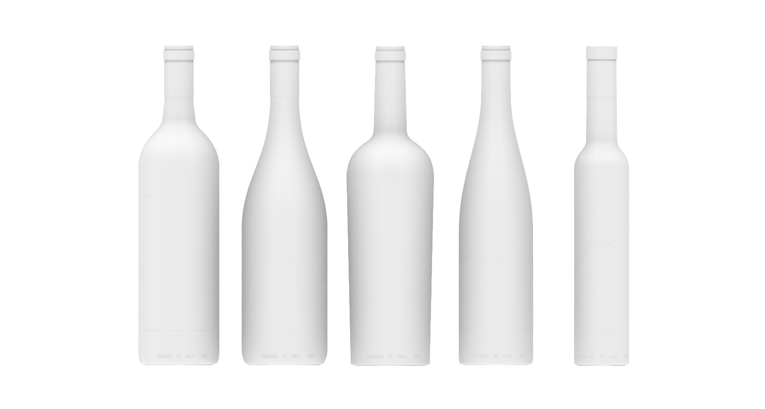 Glass Wine Bottle Set - 3D Asset for Designers - 3D model_11