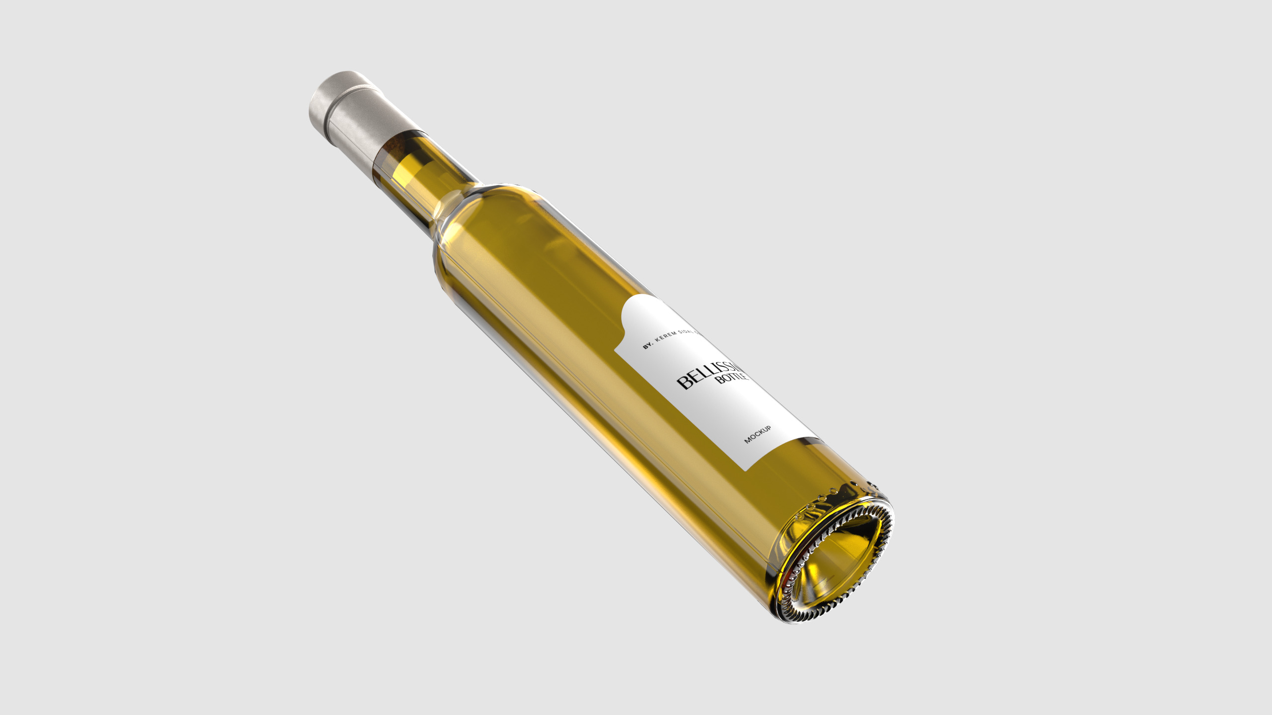 Glass Wine Bottle Set - 3D Asset for Designers - 3D model_7