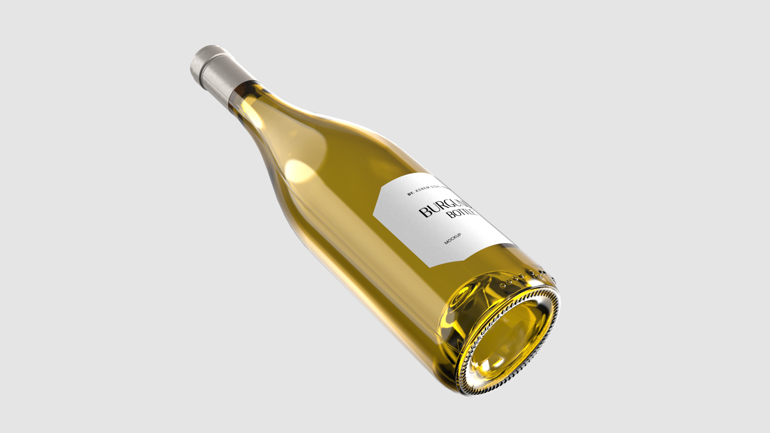 Glass Wine Bottle Set - 3D Asset for Designers - 3D model_4