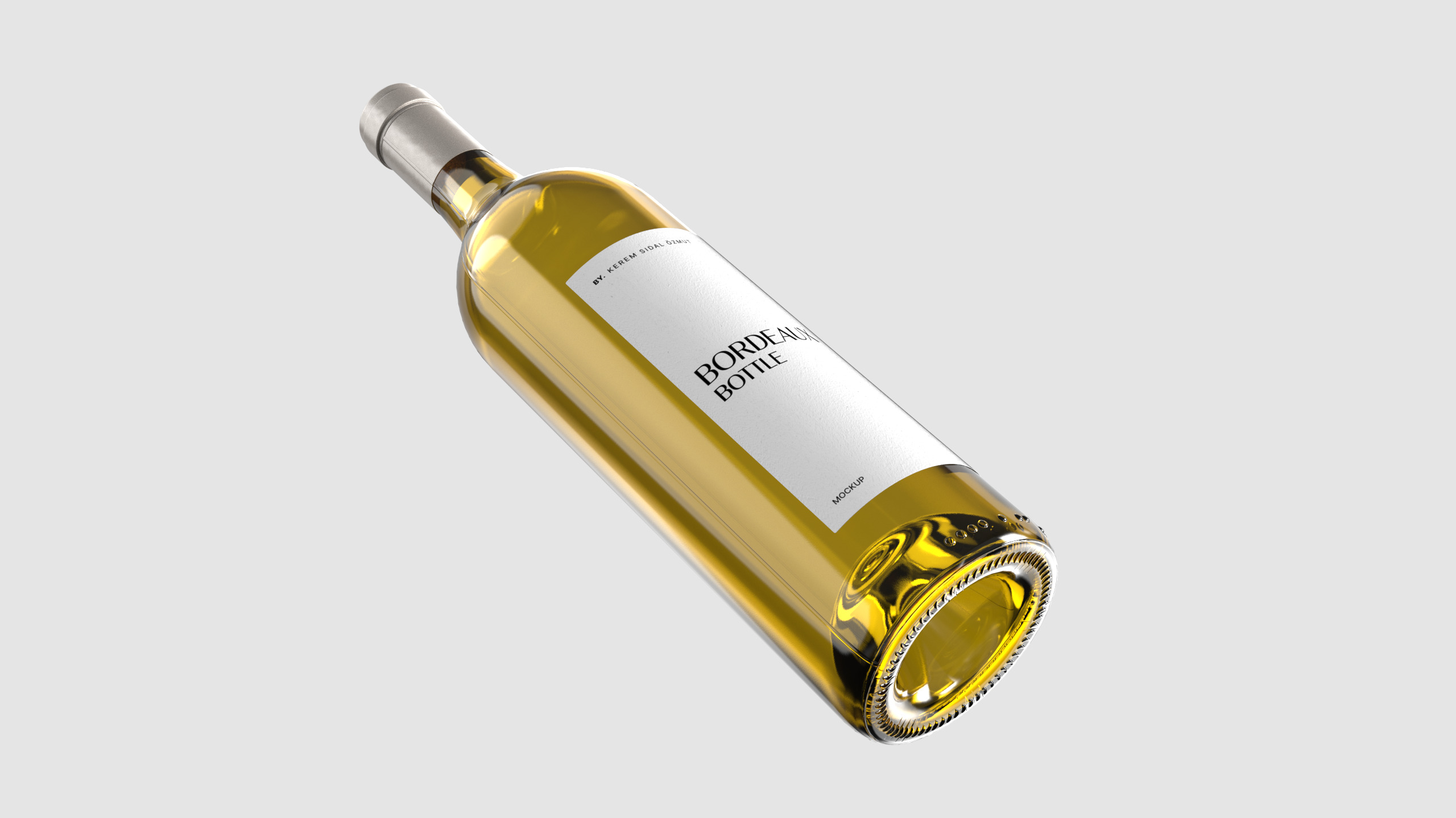 Glass Wine Bottle Set - 3D Asset for Designers - 3D model_3