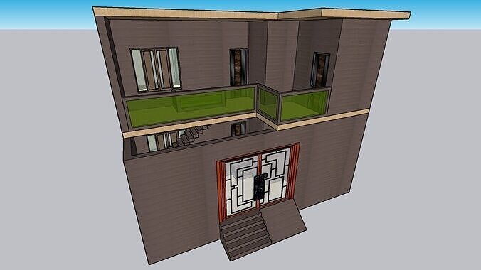 Modern House 3D Model Realistic Architectural Exterior Design  3D model 7
