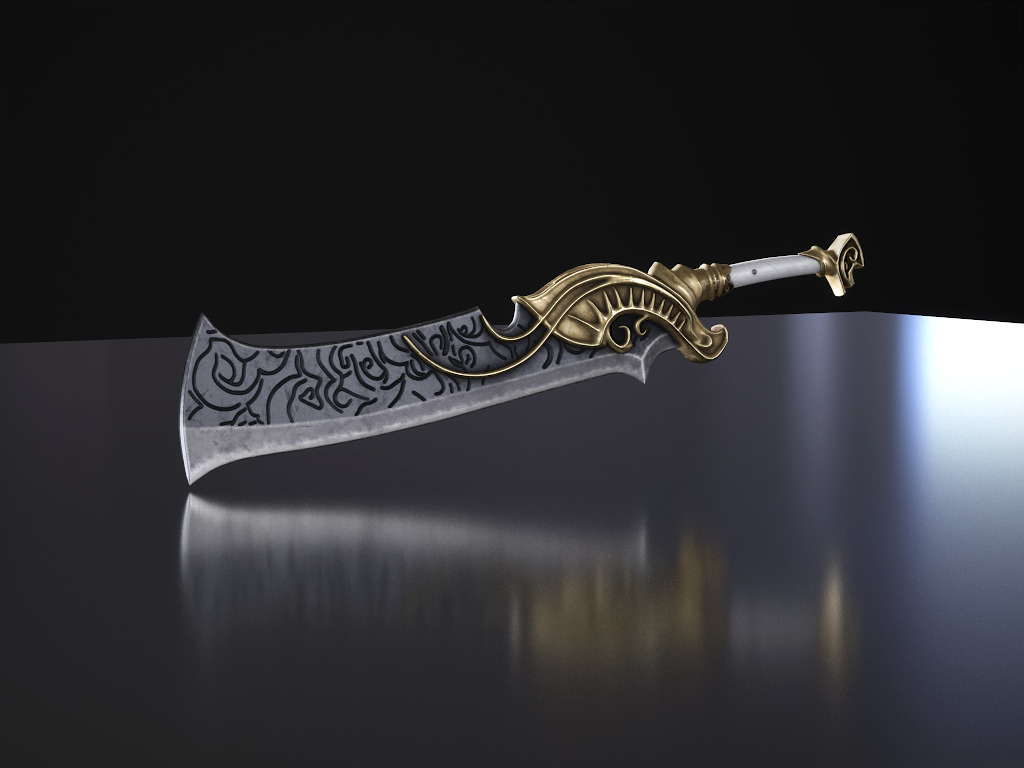 Fantasy Sword Low-poly 3D model_6