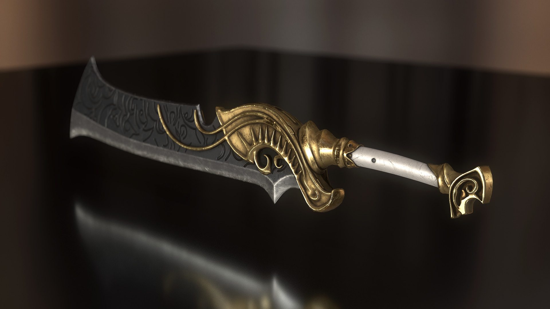 Fantasy Sword Low-poly 3D model_8
