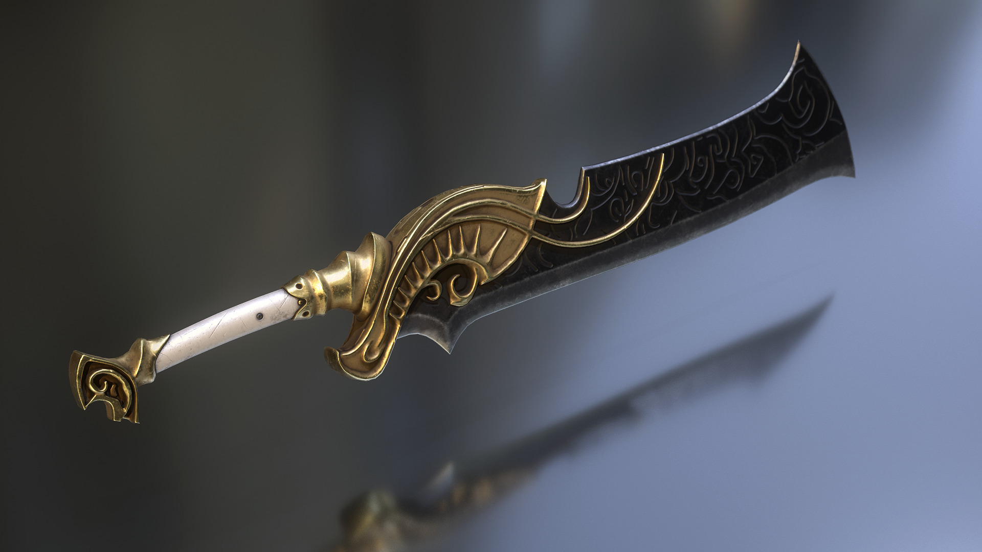 Fantasy Sword Low-poly 3D model_9