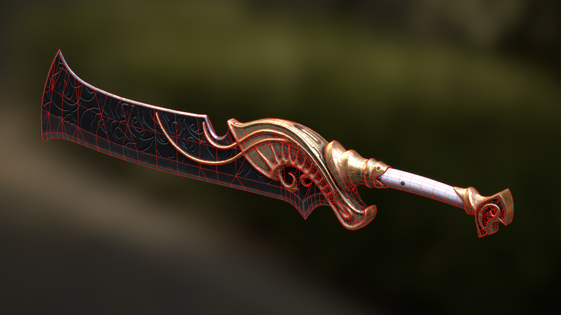 Fantasy Sword Low-poly 3D model_18