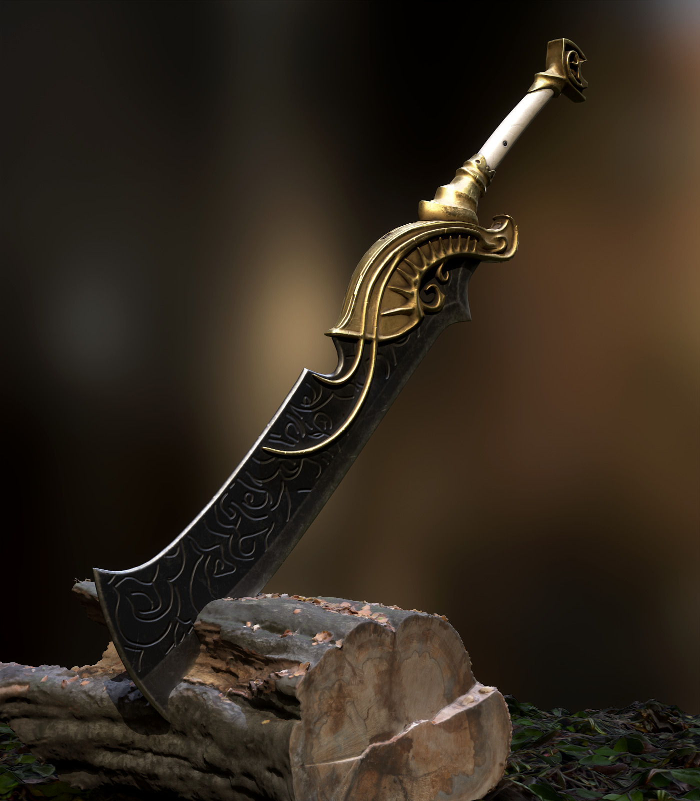 Fantasy Sword Low-poly 3D model_14