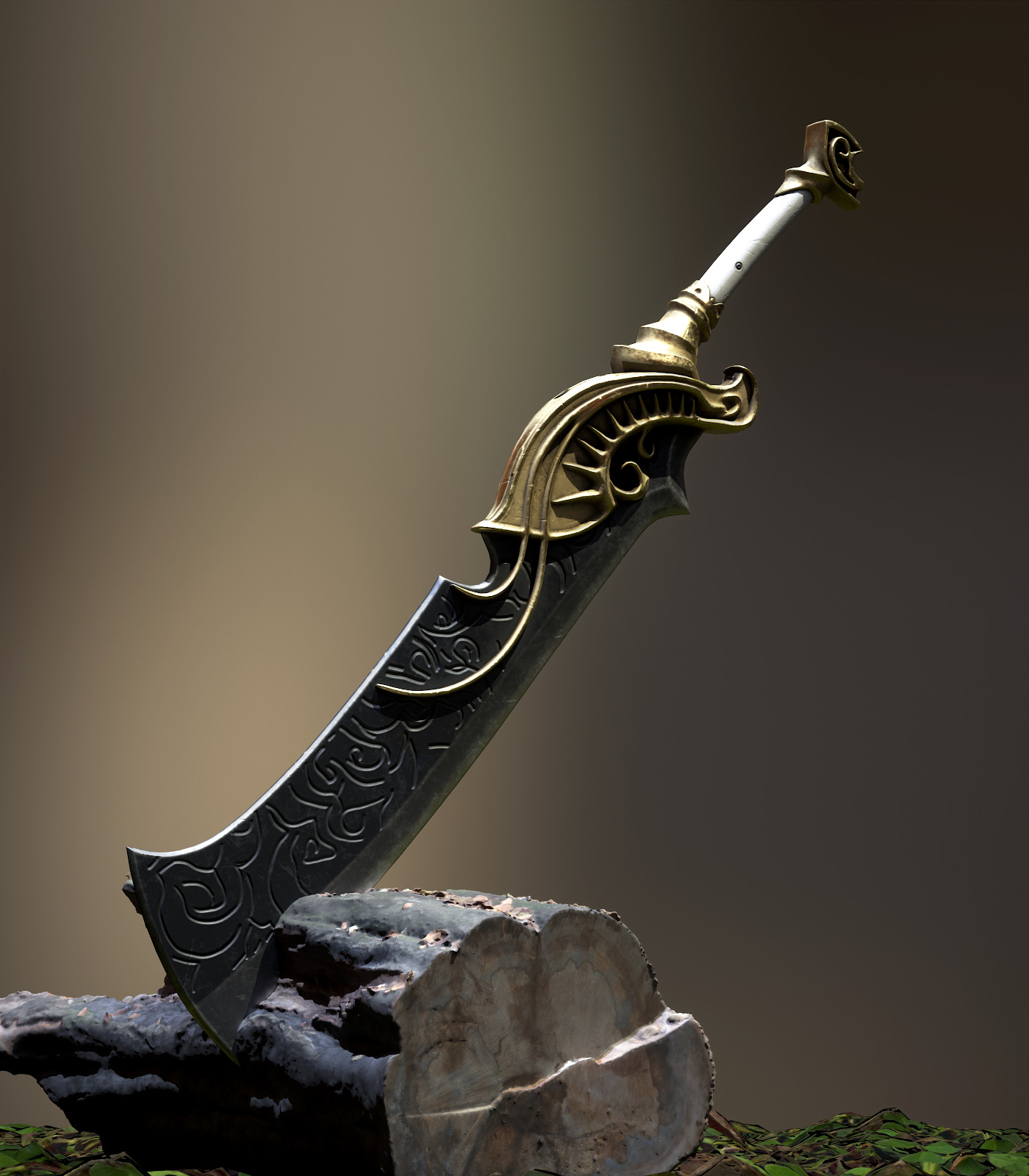 Fantasy Sword Low-poly 3D model_13