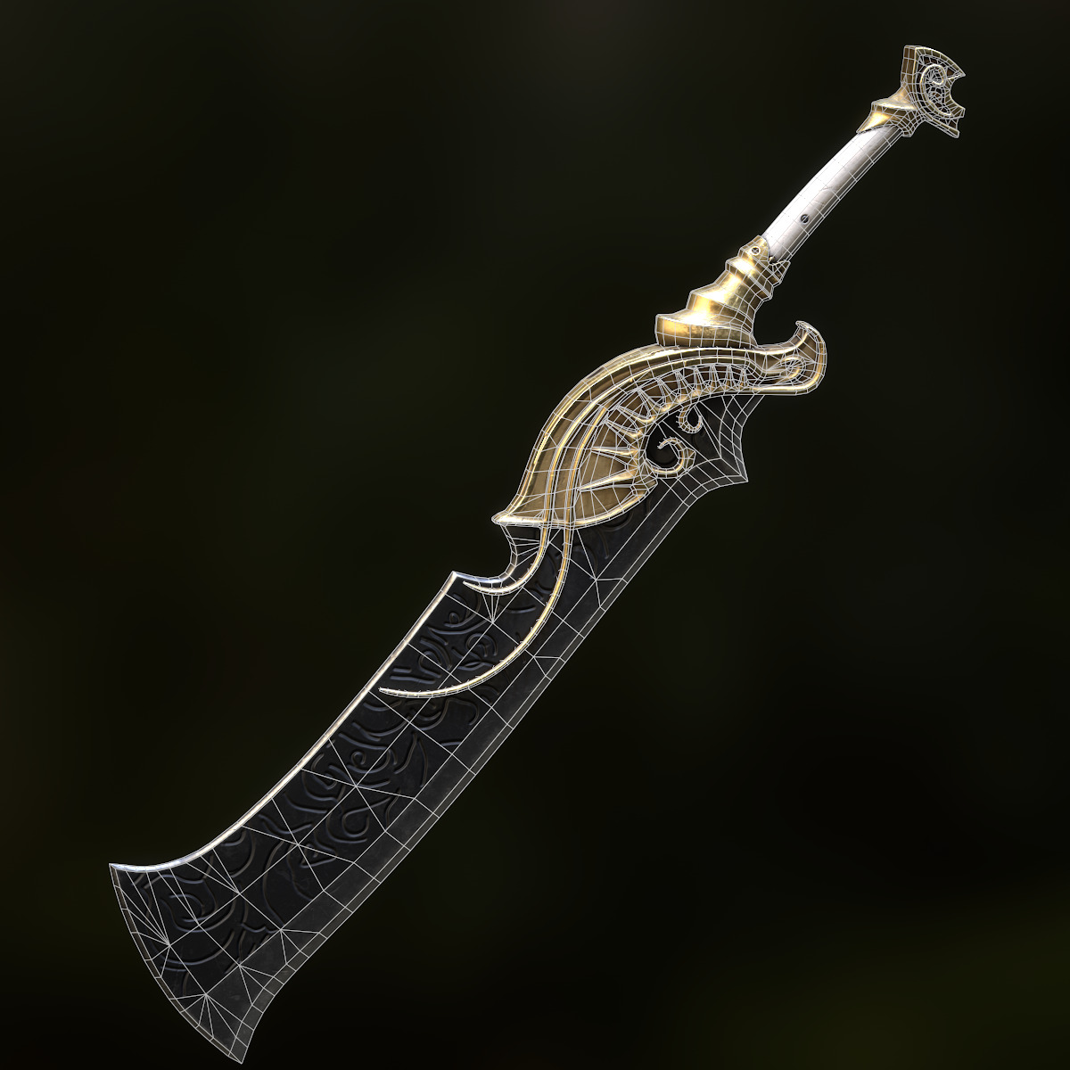Fantasy Sword Low-poly 3D model_16