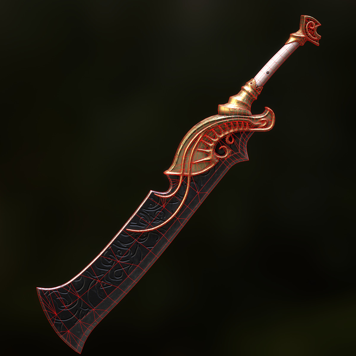 Fantasy Sword Low-poly 3D model_17