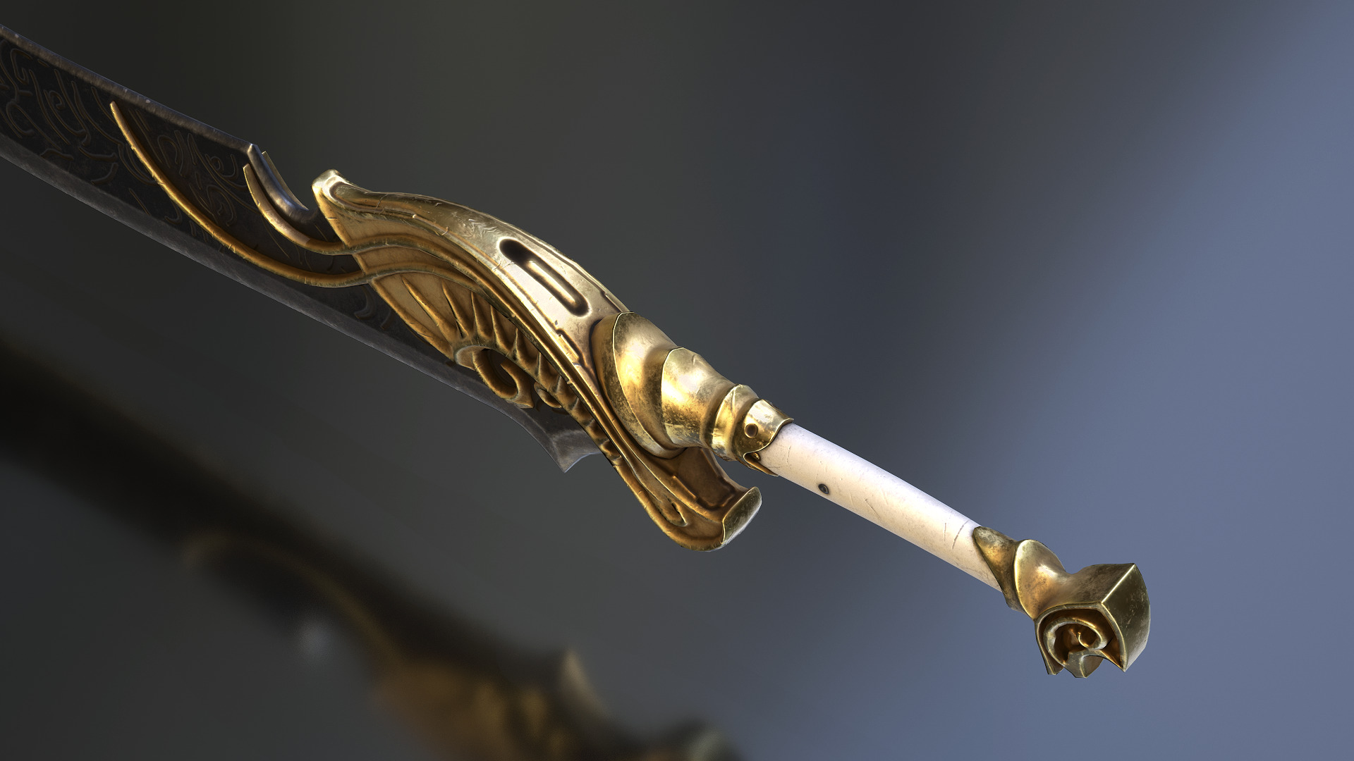 Fantasy Sword Low-poly 3D model_10