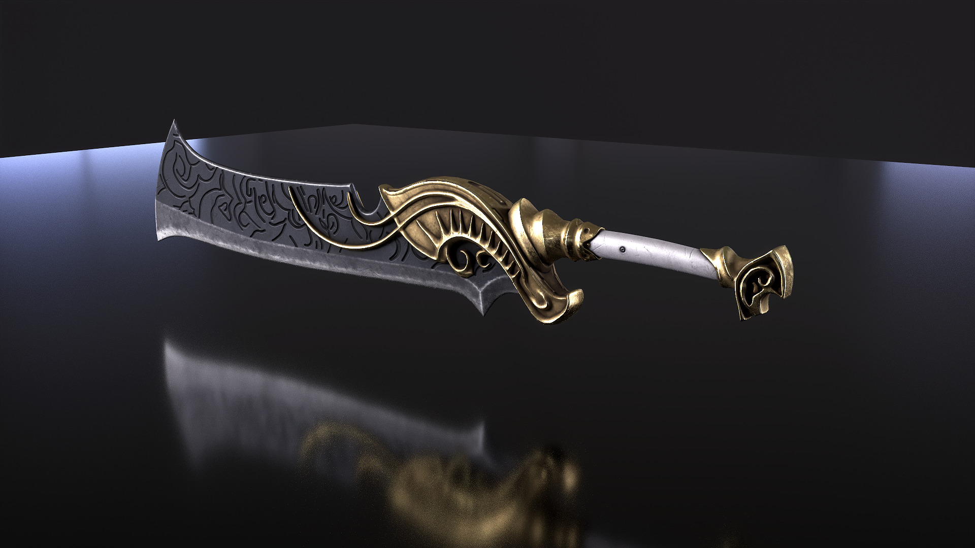 Fantasy Sword Low-poly 3D model_3