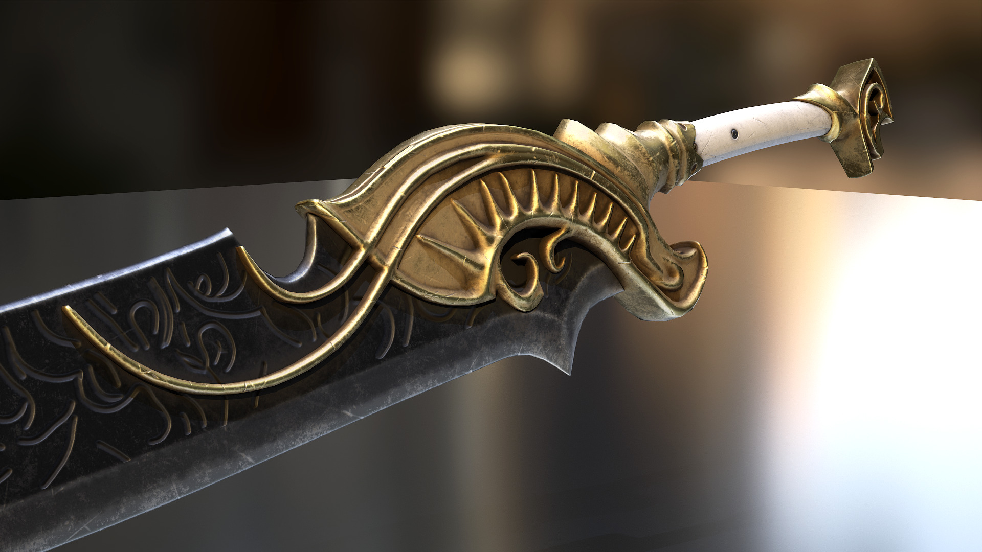 Fantasy Sword Low-poly 3D model_11