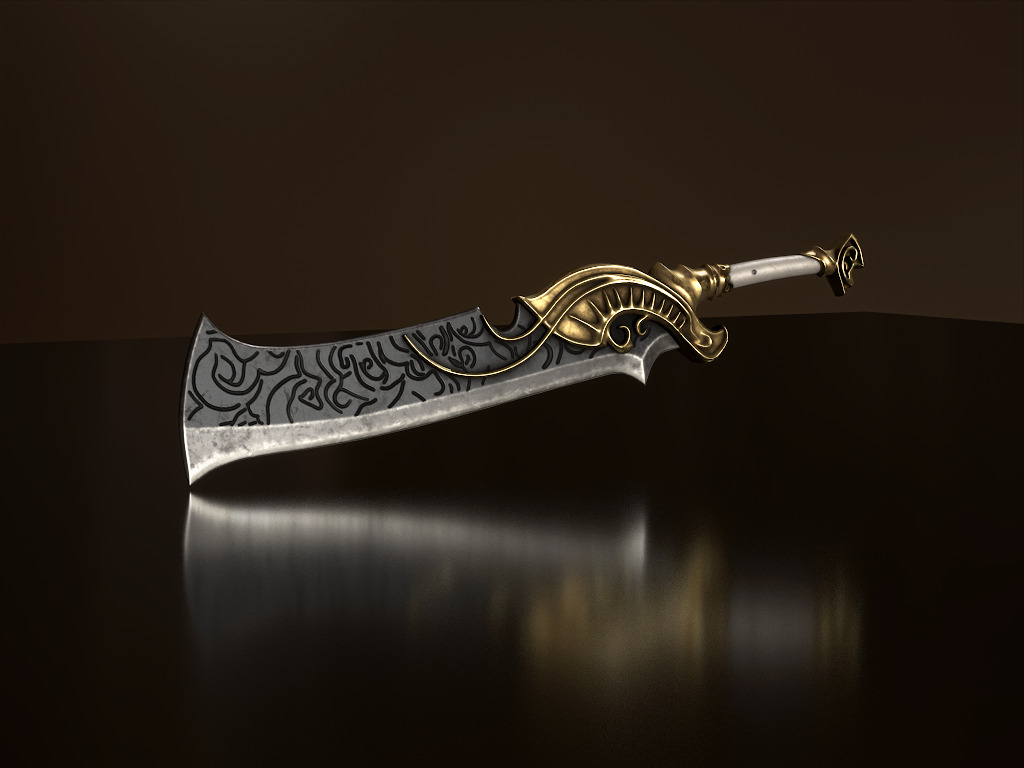 Fantasy Sword Low-poly 3D model_5