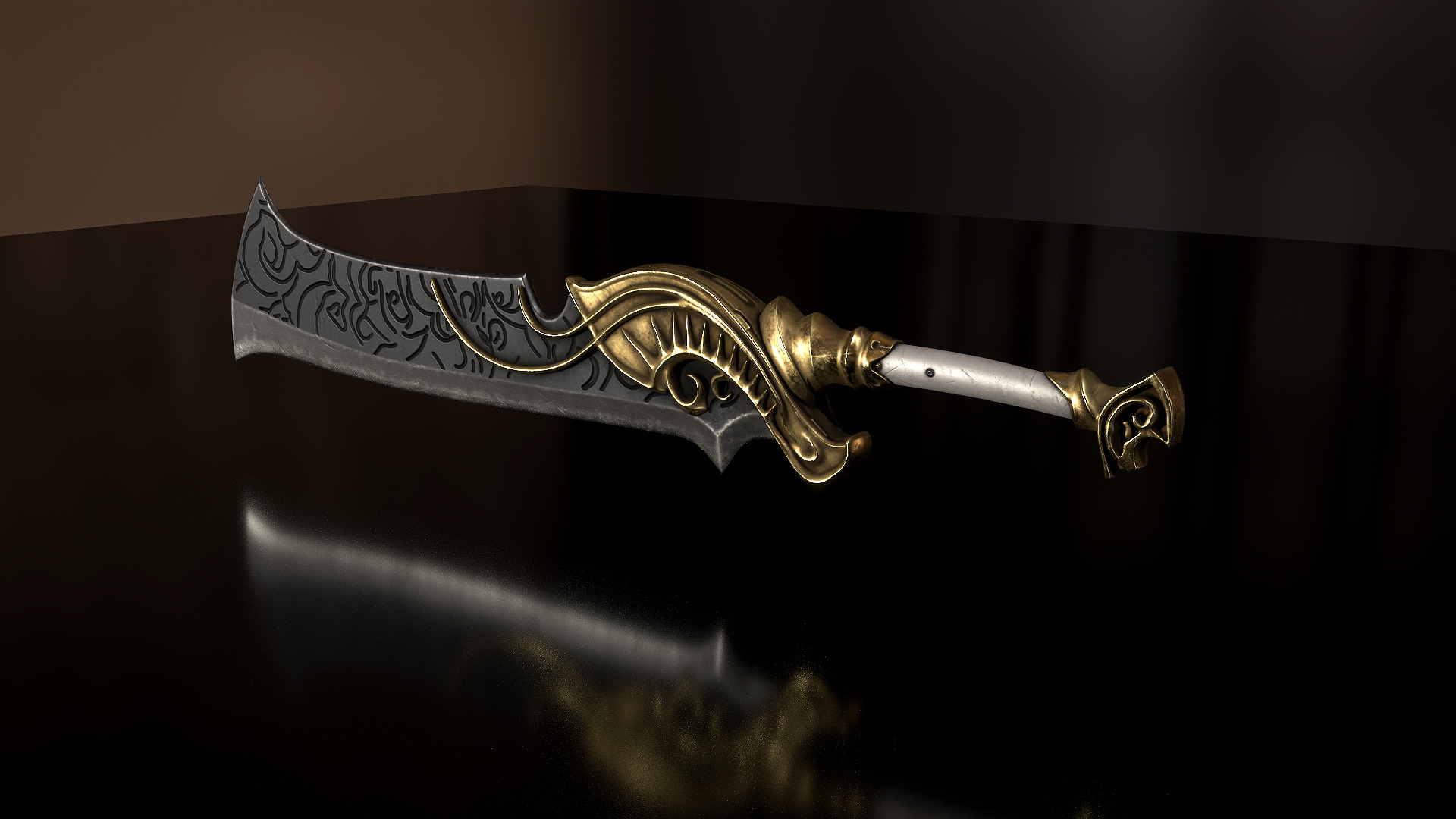 Fantasy Sword Low-poly 3D model_4