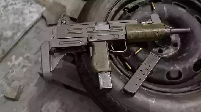 Game-Ready SMG IMI UZI  Low-poly 3D model