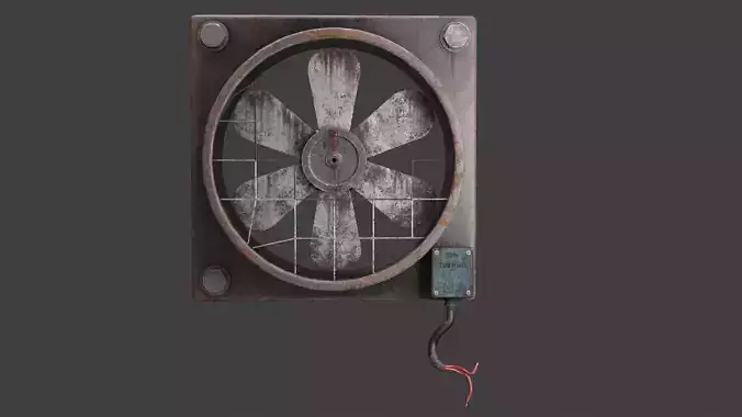 Industrial Exhaust Fan High Poly PBR 3D Model