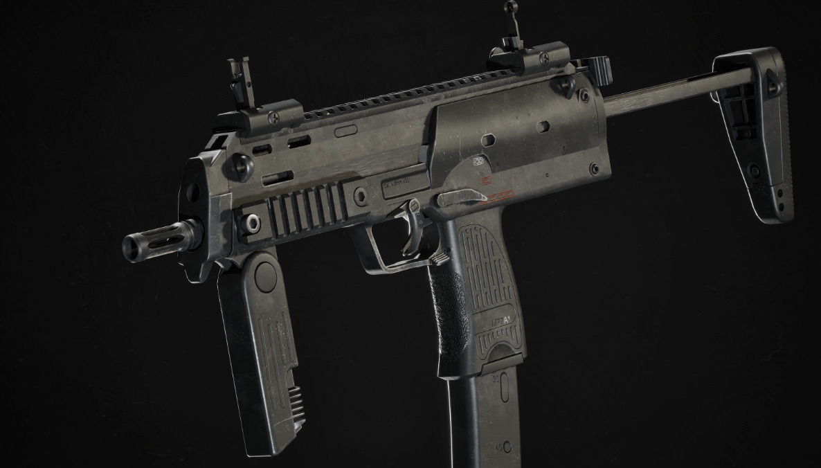 Battle Ready MP7A1 Low-poly 3D model_1