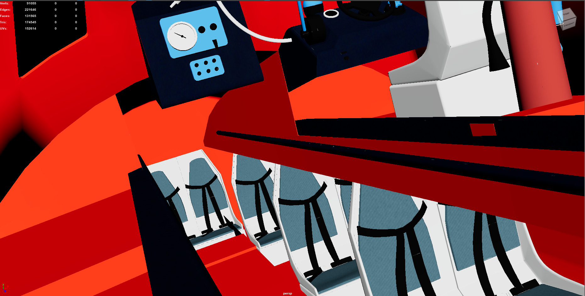 Lifeboat with Full Frame Complete Exterior and Interior Low-poly 3D model_4