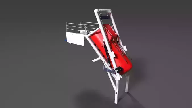  Lifeboat with Full Frame Complete Exterior and Interior Low-poly 3D model