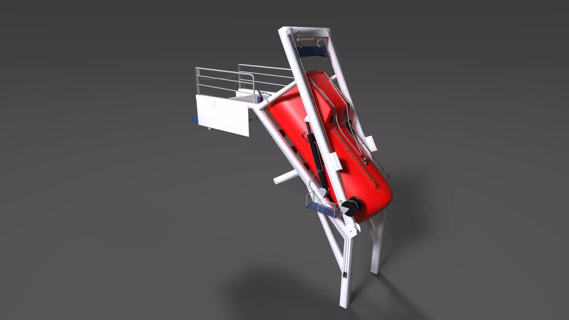 Lifeboat with Full Frame Complete Exterior and Interior Low-poly 3D model_0