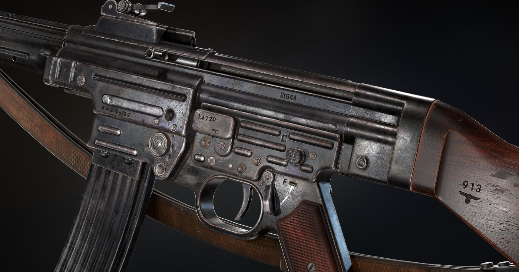 STG-44 Sturmgewehr Low-poly 3D model_2