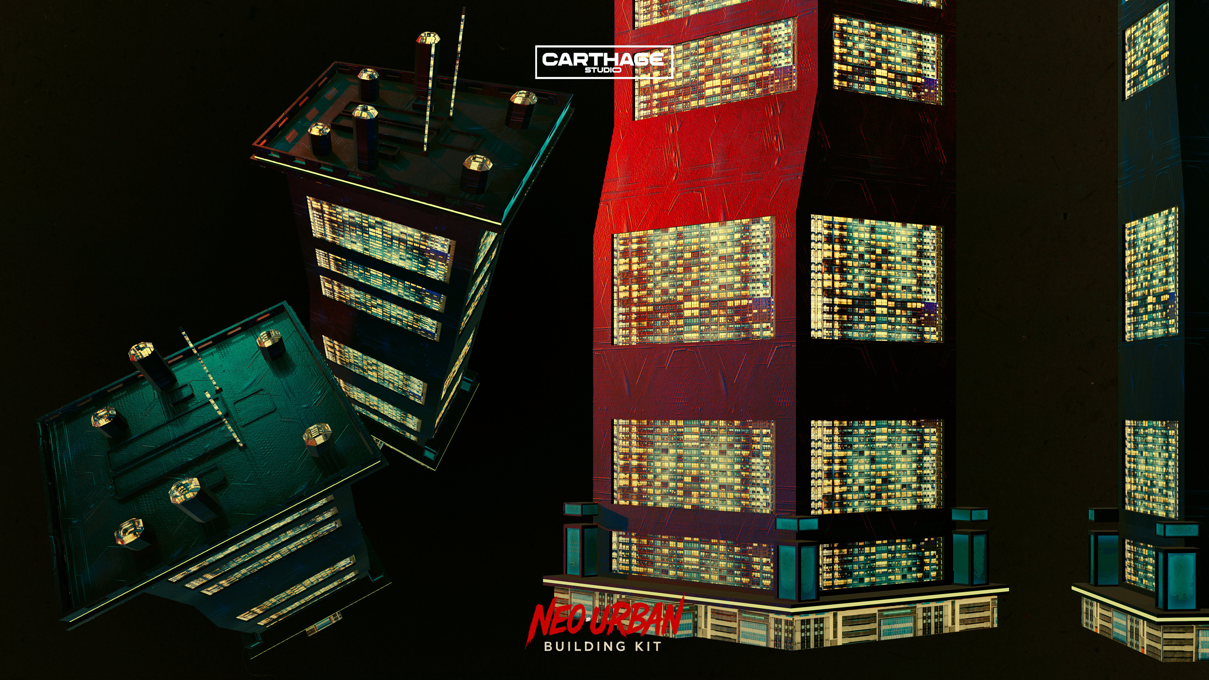 NeoUrban Building Kit Vol 1 Low-poly 3D model_11