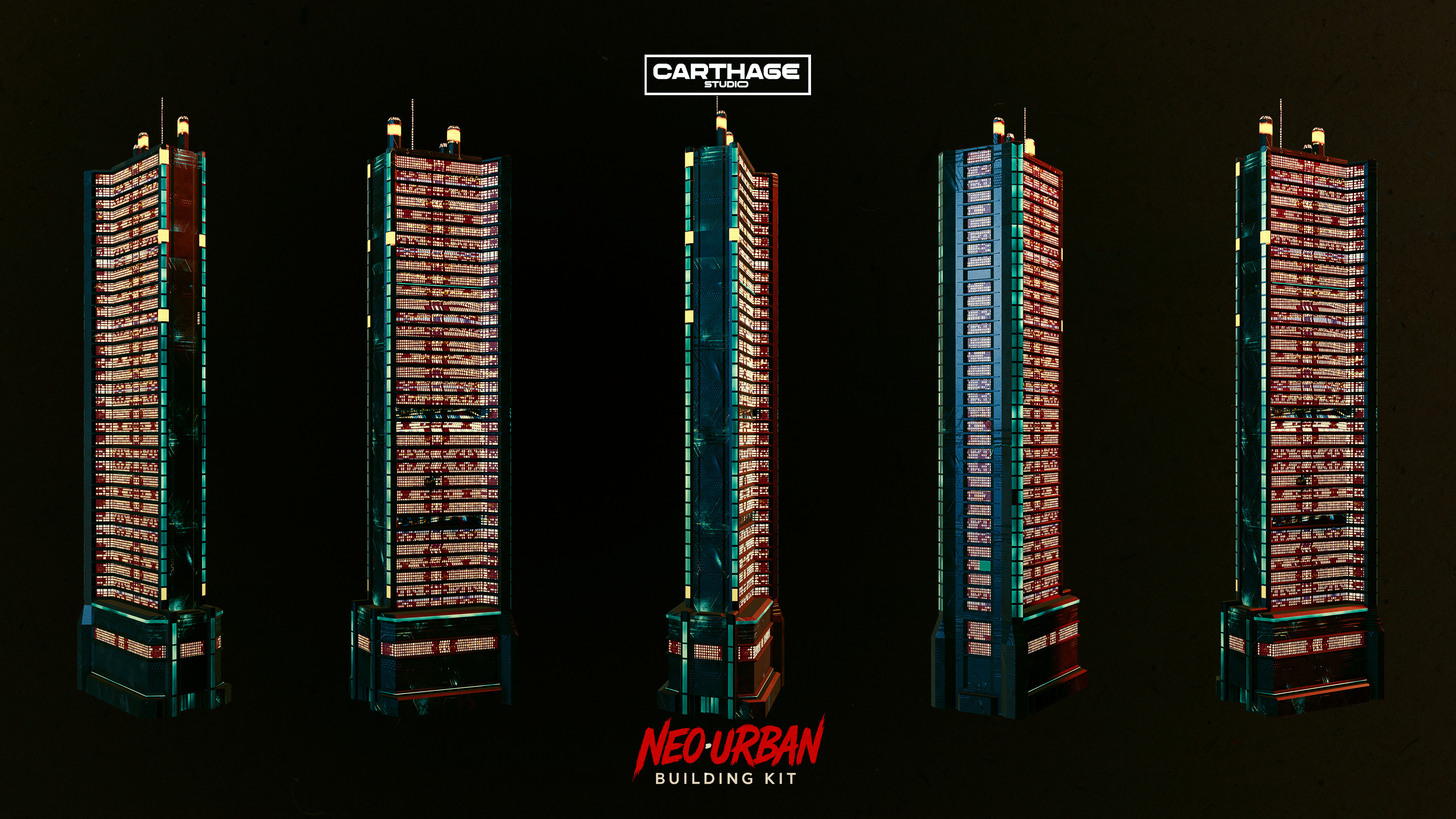 NeoUrban Building Kit Vol 1 Low-poly 3D model_12