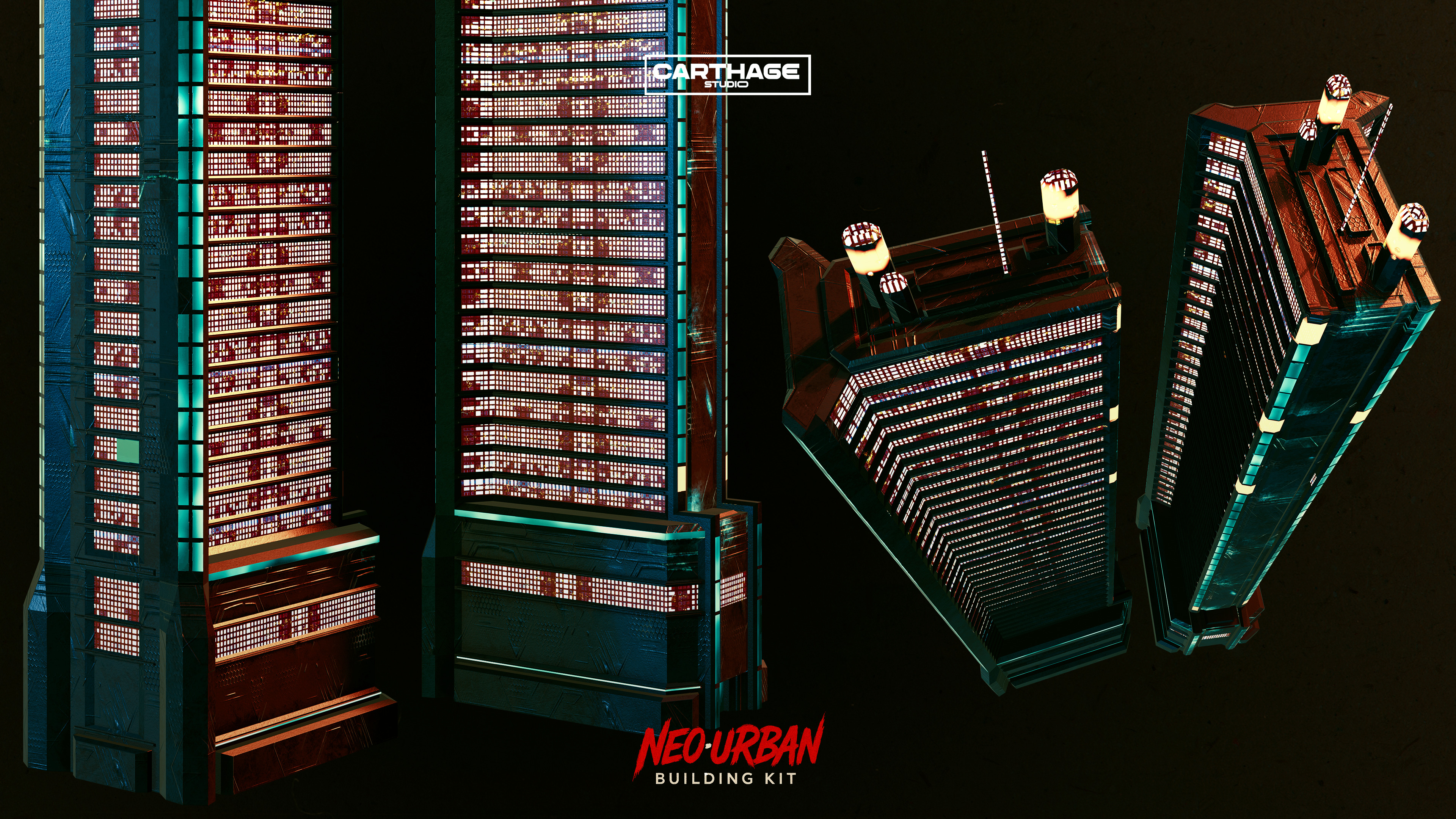 NeoUrban Building Kit Vol 1 Low-poly 3D model_13