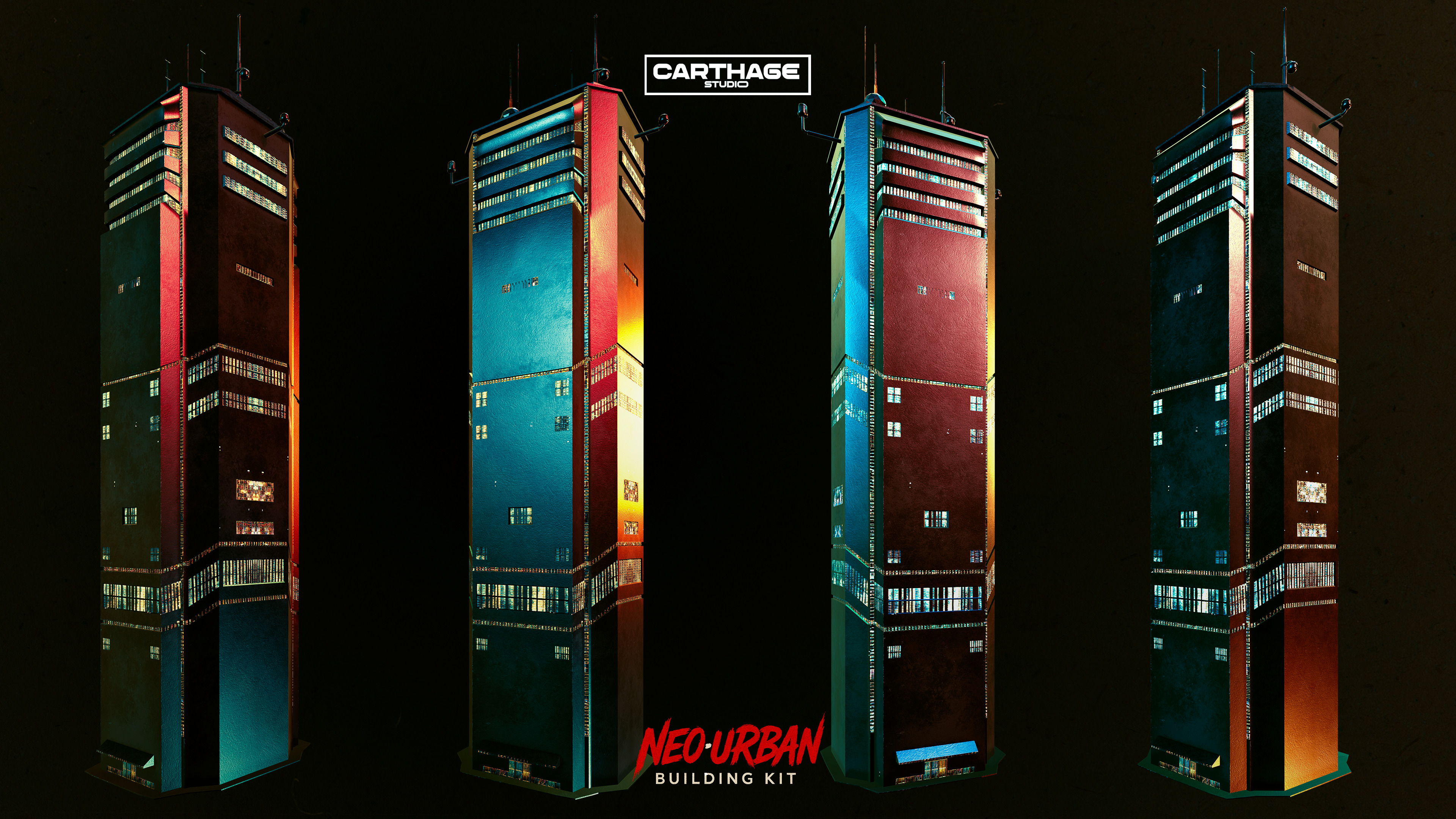 NeoUrban Building Kit Vol 1 Low-poly 3D model_2