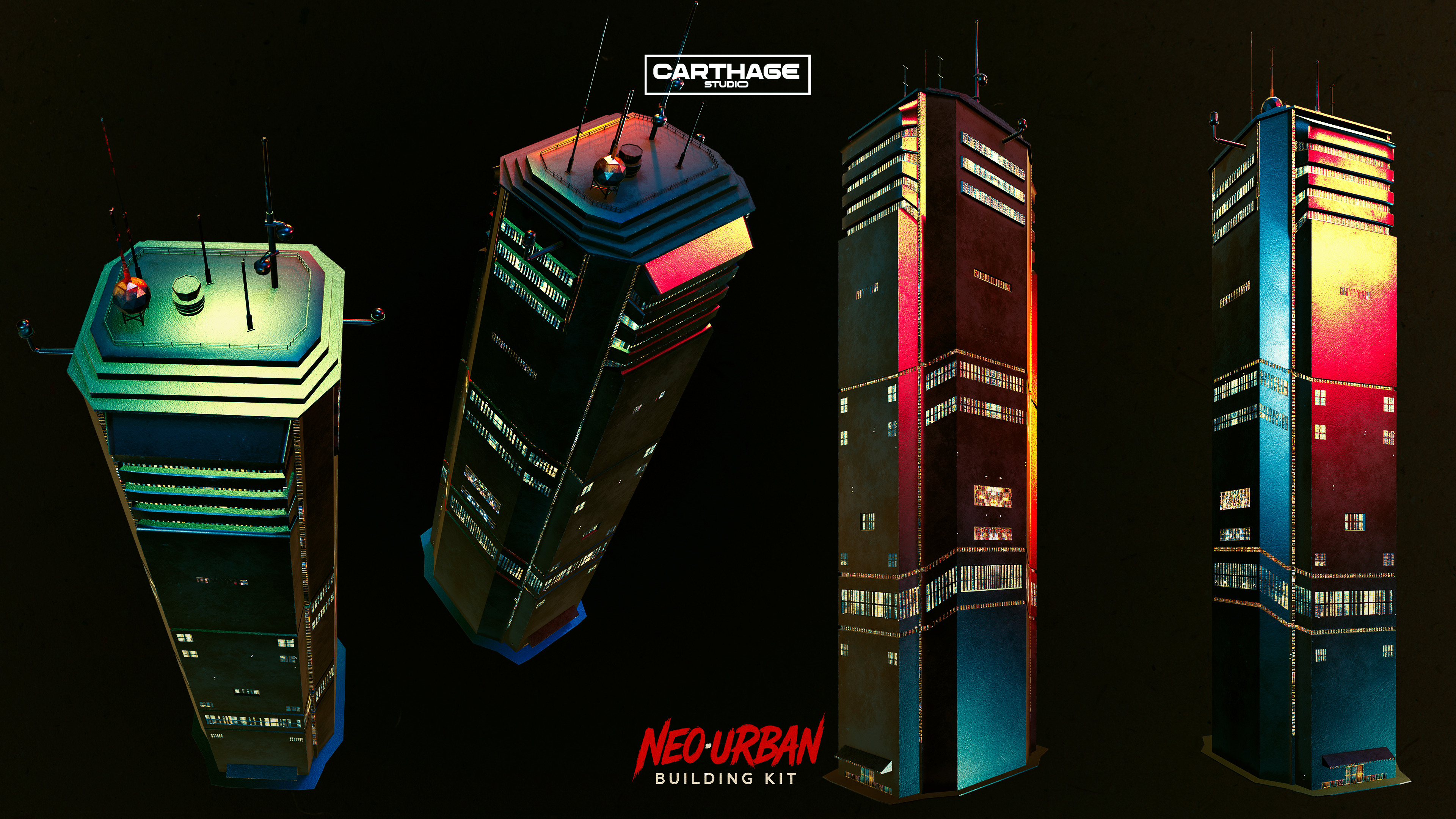 NeoUrban Building Kit Vol 1 Low-poly 3D model_3