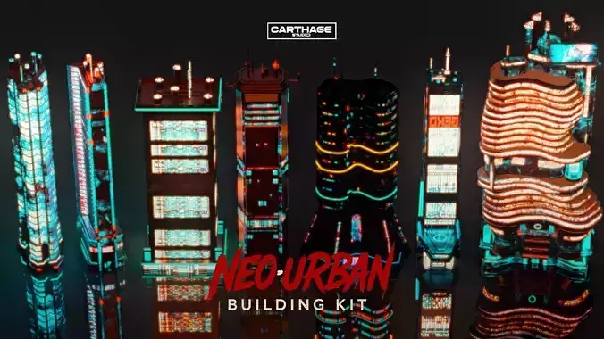 NeoUrban Building Kit Vol 1 Low-poly 3D model