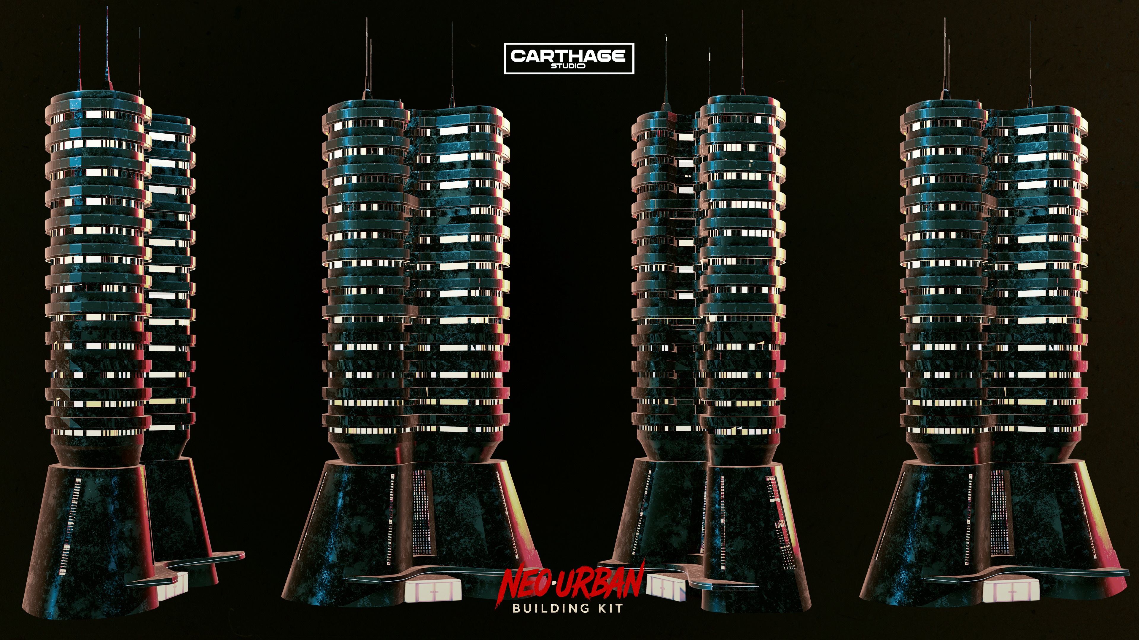 NeoUrban Building Kit Vol 1 Low-poly 3D model_4