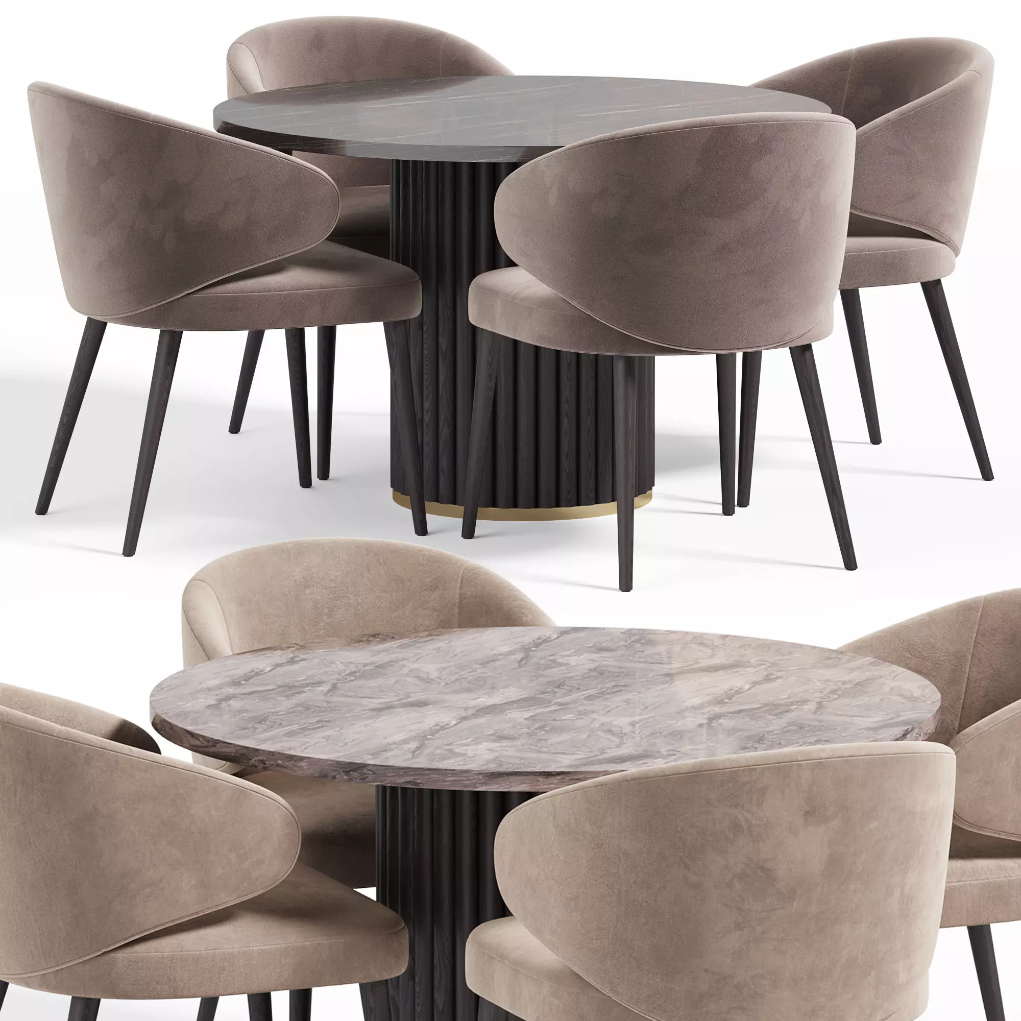 Antar chair and Ascella Extra Round table 3D model