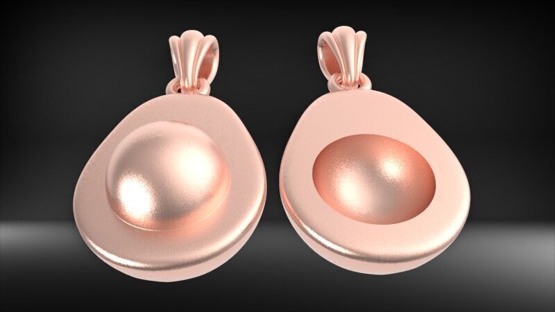 Avacado Pendant Necklace Charm Bracelet Jewelry 3D print model_5