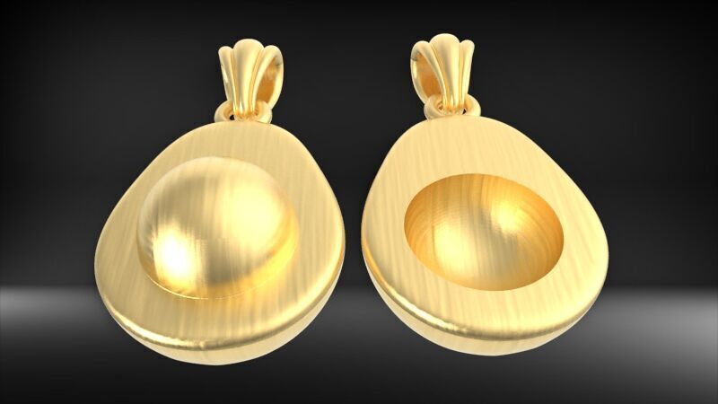 Avacado Pendant Necklace Charm Bracelet Jewelry 3D print model_3