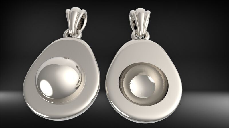 Avacado Pendant Necklace Charm Bracelet Jewelry 3D print model_19