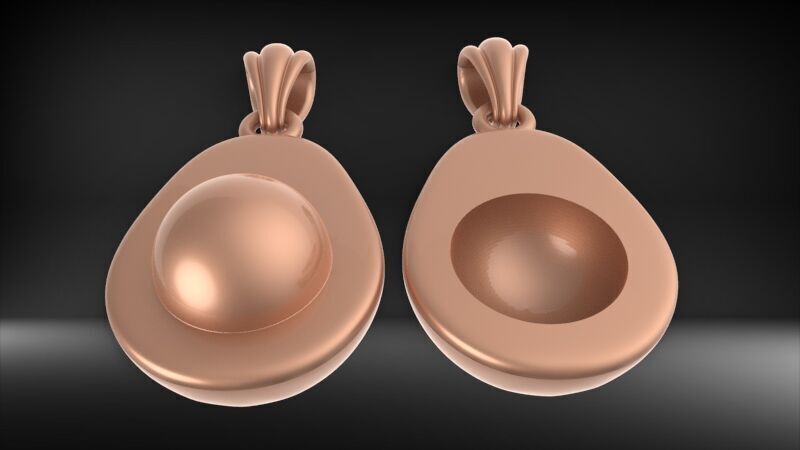 Avacado Pendant Necklace Charm Bracelet Jewelry 3D print model_10