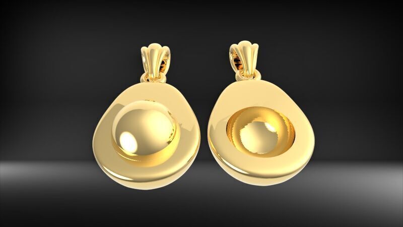 Avacado Pendant Necklace Charm Bracelet Jewelry 3D print model_2