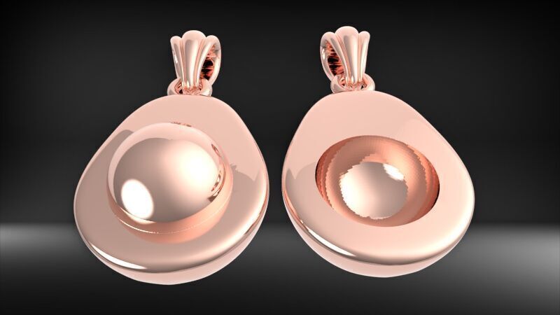 Avacado Pendant Necklace Charm Bracelet Jewelry 3D print model_6
