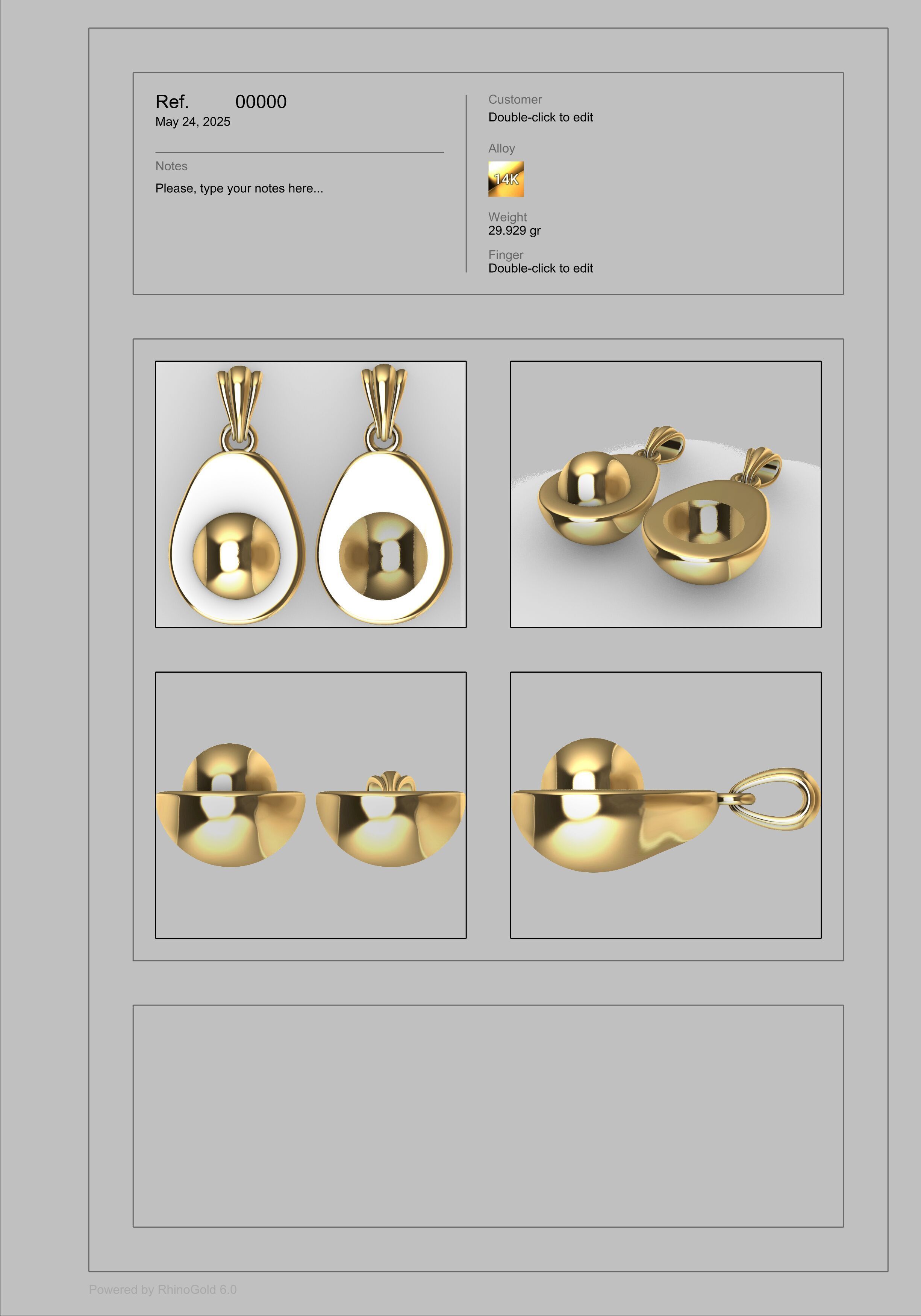 Avacado Pendant Necklace Charm Bracelet Jewelry 3D print model_25