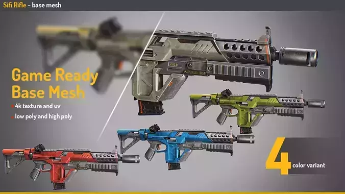 3D model SciFi Weapon VR / AR / low-poly | CGTrader