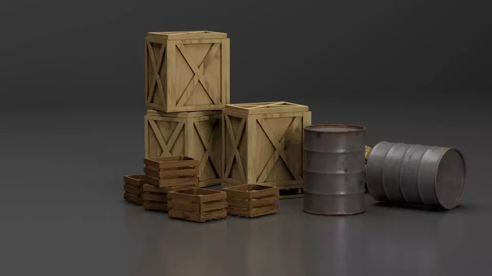 Construction KItBash Low-poly 3D model