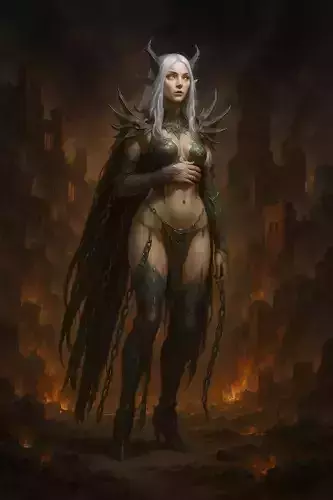 Dark Fantasy Female Warrior Character